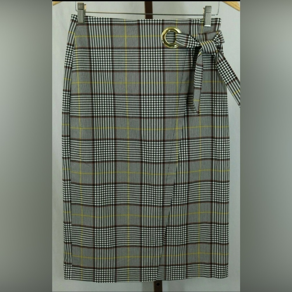 Est.1946 Plaid Midi Skirt | Size 12 | Waist with Bow | Soft Rayon - Picture 3 of 14